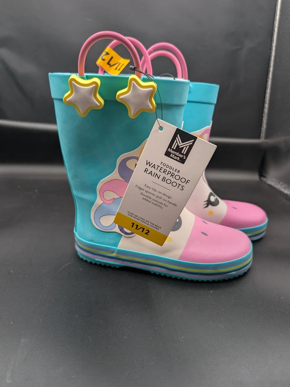 Kids Unicorn Rain & Snow Boots - Teal, Pink, White